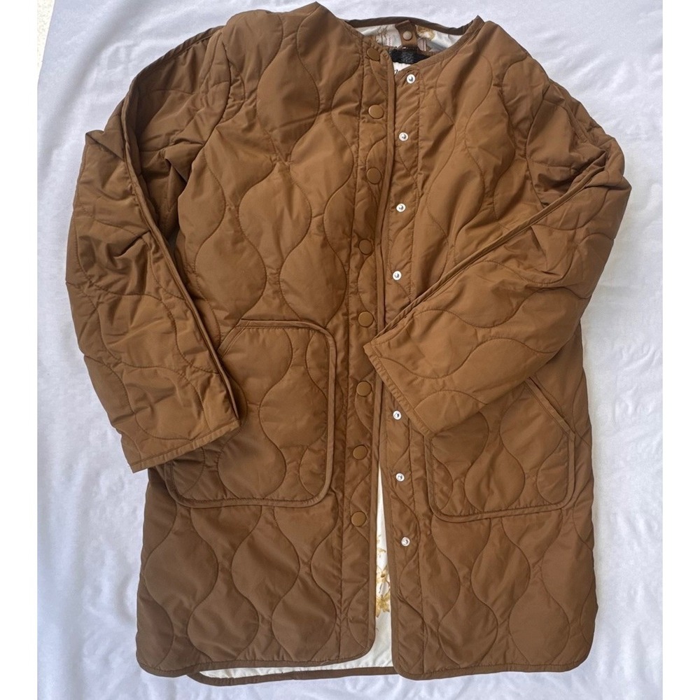 Woolrich x Target 2 in 1 Quilted Oversized Coat Reversible Vest XXS Brown